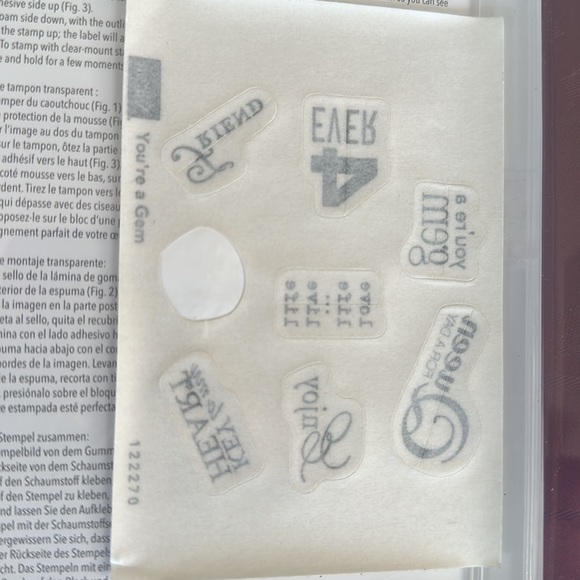 Stampin’ Up! RETIRED You’re a Gem Stamp Set EUC - Picture 3 of 3